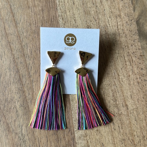 Gorjana NWT Havana Triangle Tassel Earrings | Gold & Multi color mix 💕 - Picture 4 of 6